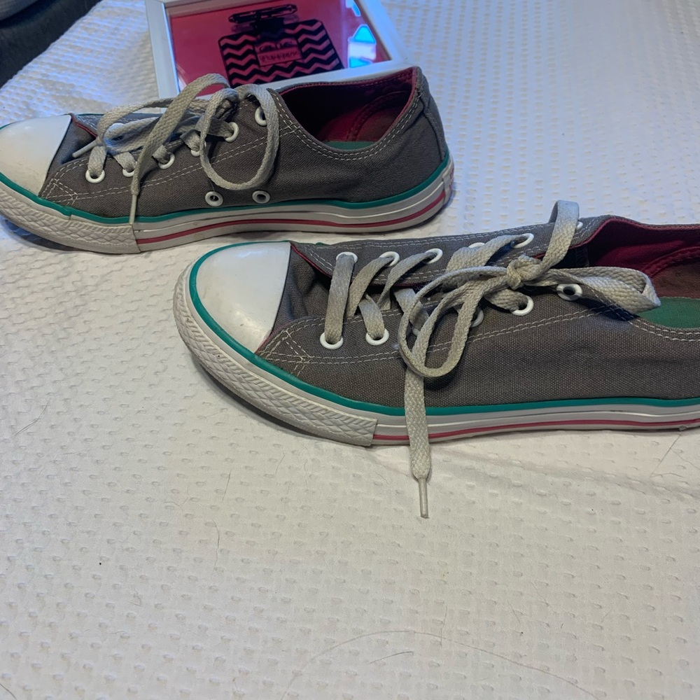 Converse Gray and Green Sneakers